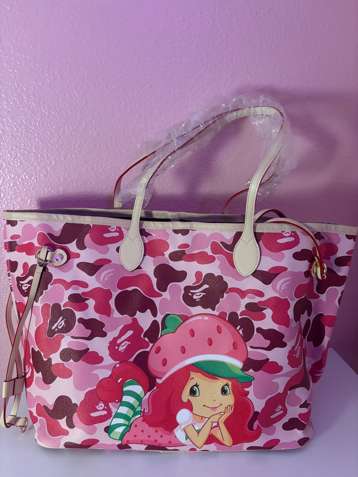 Pink Strawberry Custom Tote Bag